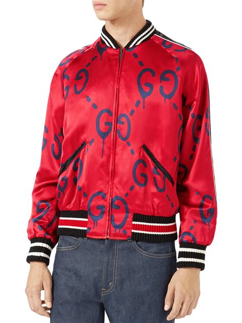 gucci ghost bomber jacket купить|Gucci Ghost Men’s Silk Bomber Jacket, Size IT 50/ US 40/ Large, .